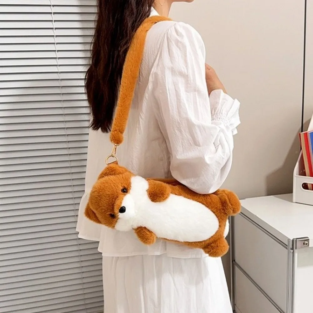 Cartoon Standing Otter Crossbody Bag Portable Pencil Case Cute Large-capacity Stuffed Otter Shoulder Bag Students Gifts