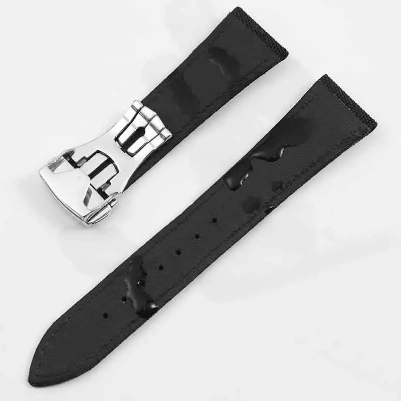 Correa de reloj para Omega Speedmaster Snoopy 310, correa de reloj inferior de piel de vaca de lona, nueva correa de reloj de nailon Seahorse AT150 de 19mm y 20mm