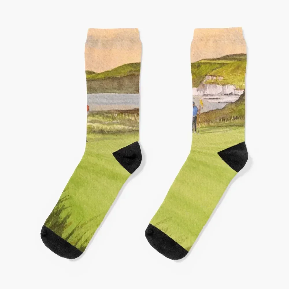 جوارب Royal Portrush Golf Course 5th Hole Socks للعام الجديد للتنس مضادة للانزلاق جوارب نسائية فاخرة كلاسيكية للرجال #1