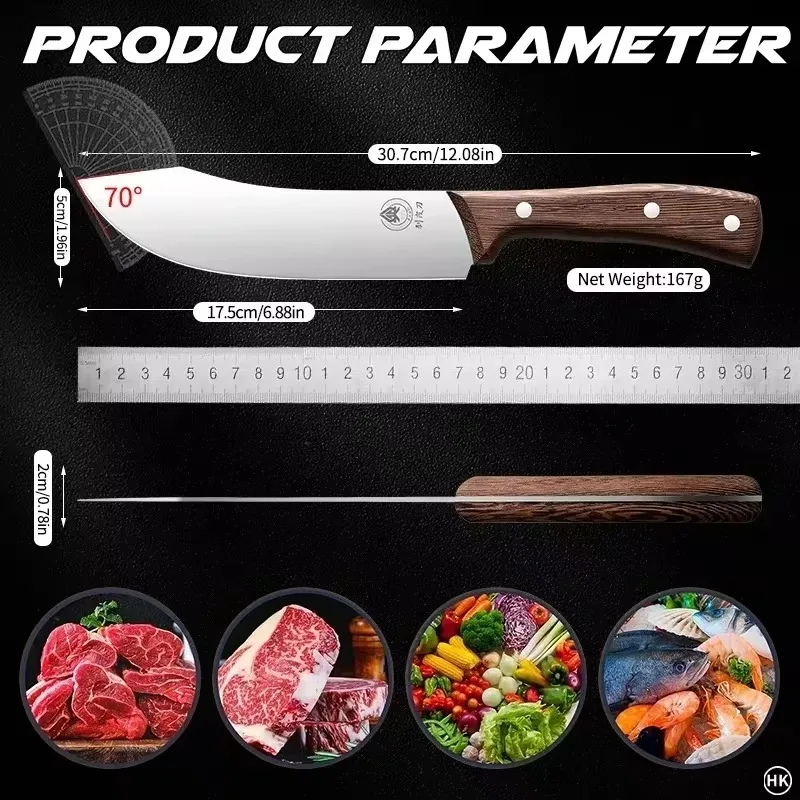 1pc Pig Killing Knife Stainless Steel Meat Cutting Knife, Sharp Slaughter Knife, Boning Knife