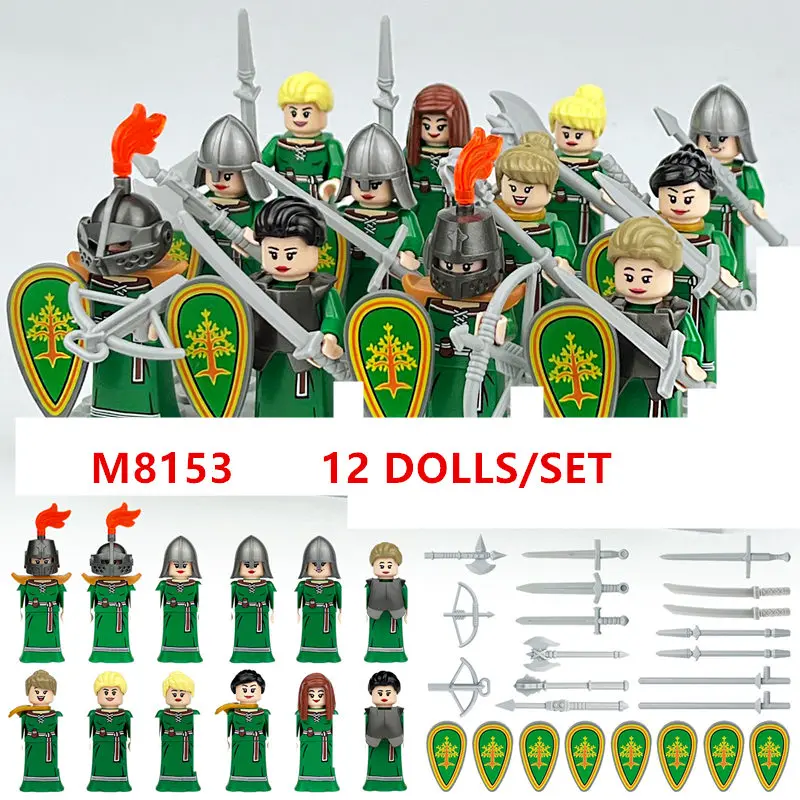 M8179 Middeleeuwse Leger Koning en Koningin Actiefiguren Bouwstenen Mini Beeldje Poppen Bricks Set Kinderen Speelgoed kerstcadeau