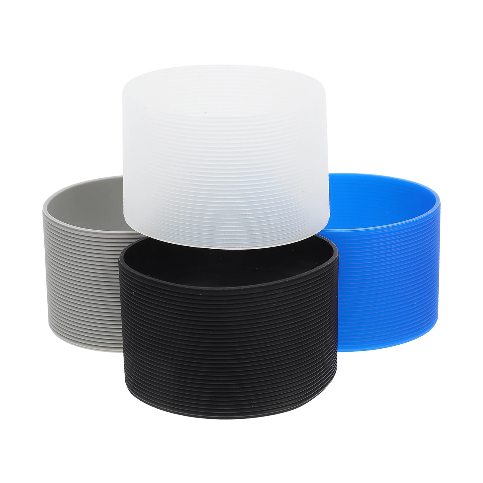 

4Pcs Silicone Cup Cover Heat Insulation Non Glass Tumbler Water Bottle Sleeve Protective Kitchen Bar Item