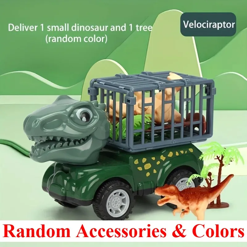 Juguete Camión Transportador De Dinosaurios Con 8 Coches De Carreras, Pista Portátil, Transformable En T-Rex, De Plástico ABS, A Partir De 3 Años, Regalo Para Niños Y Niñas (verde)