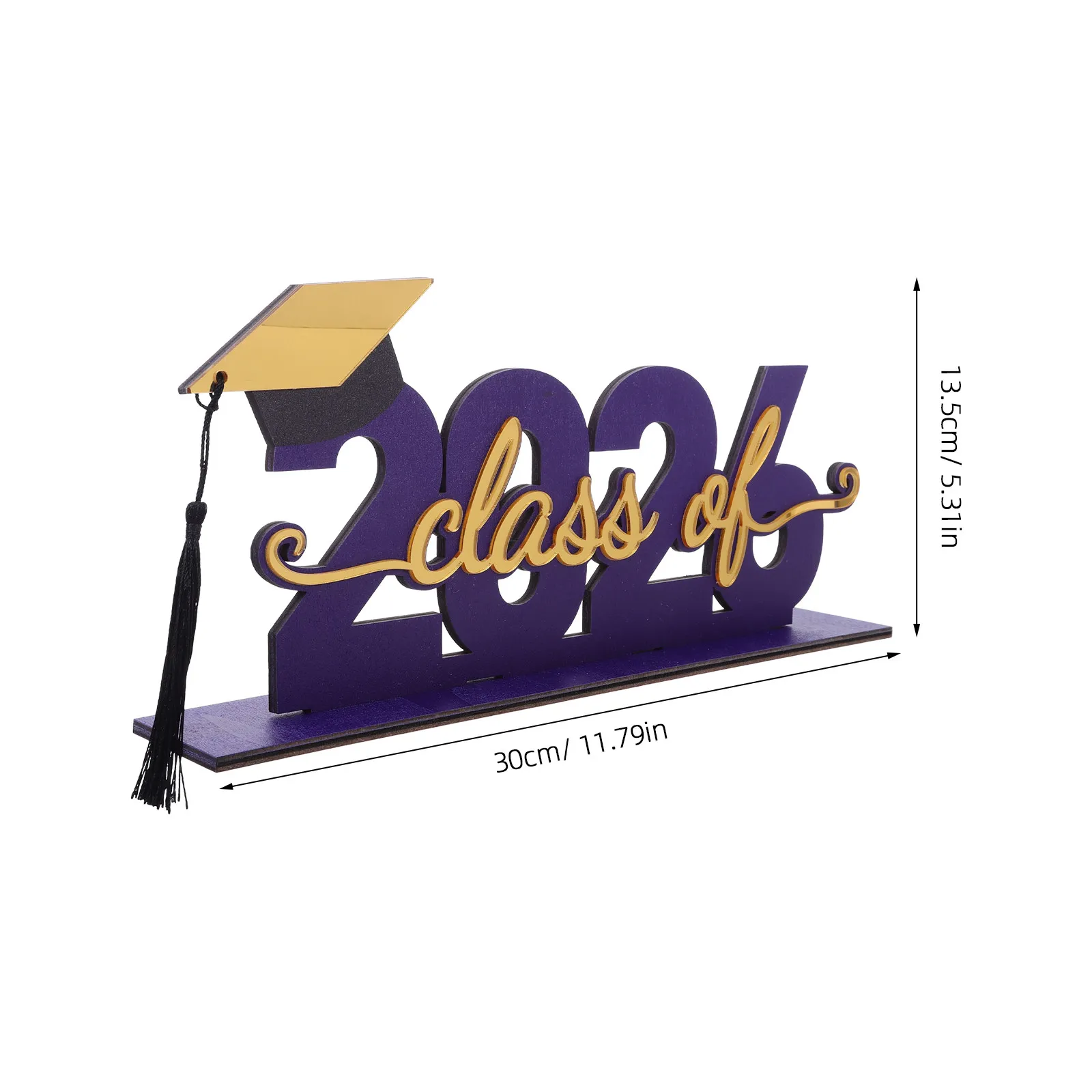 2026 Graduation Wooden Centerpieces Set – Rustic Desktop Decor, Congrats Table Decoration & Photo Booth Props