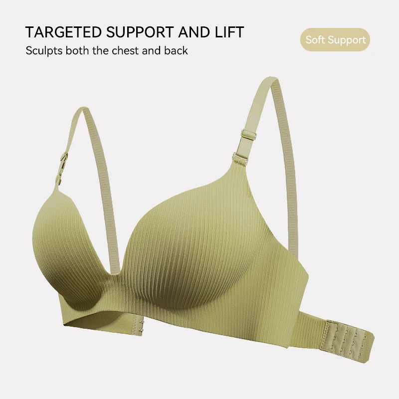 حمالة صدر FallSweet Candy للثدي الصغير للنساء، دعم ناعم لاسلكي مضاد للترهل، مجموعة ملابس داخلية من الجانب للثدي