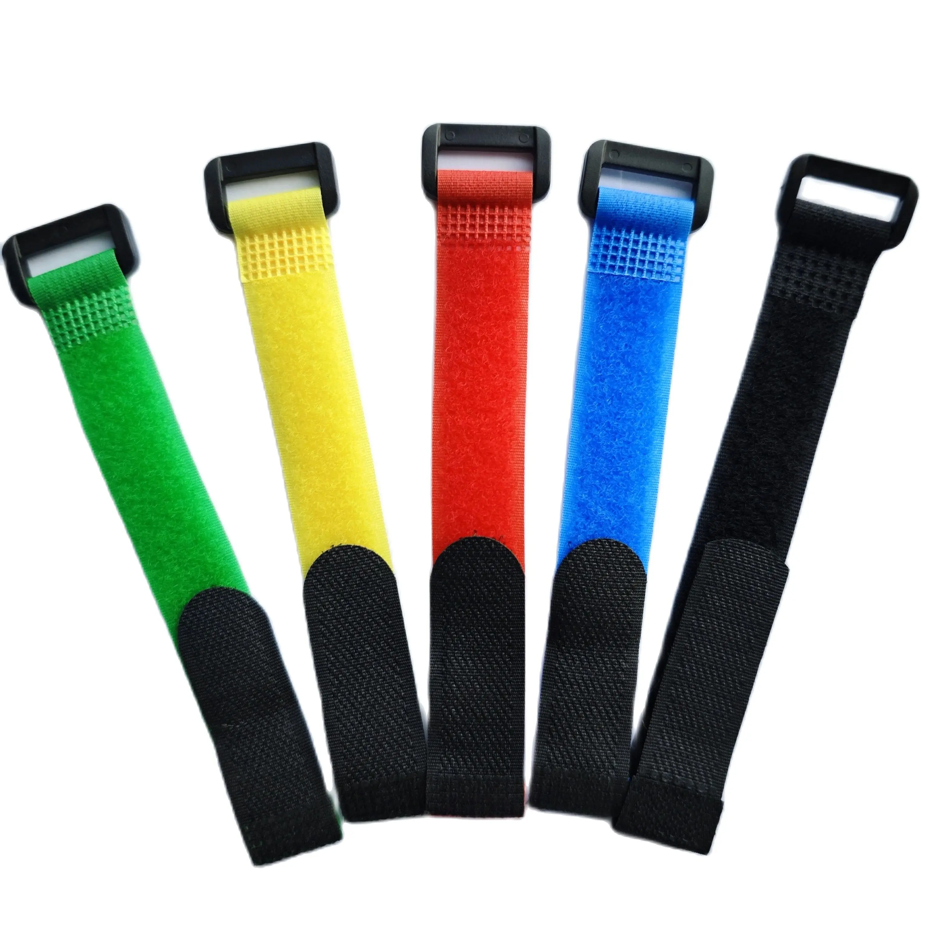 10 Pieces 20x200 mm Mixed Color  Nylon Velcro Self-Locking Cable Ties Hook and Loop Battery Straps