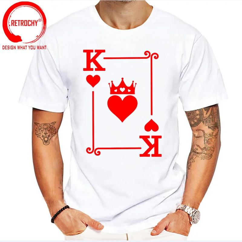 King & Queen T Shirt Women Men King of Heart/Queen of Heart T-Shirt Couple Outfit His and Hers Couple Matching Tee Trend TShirt