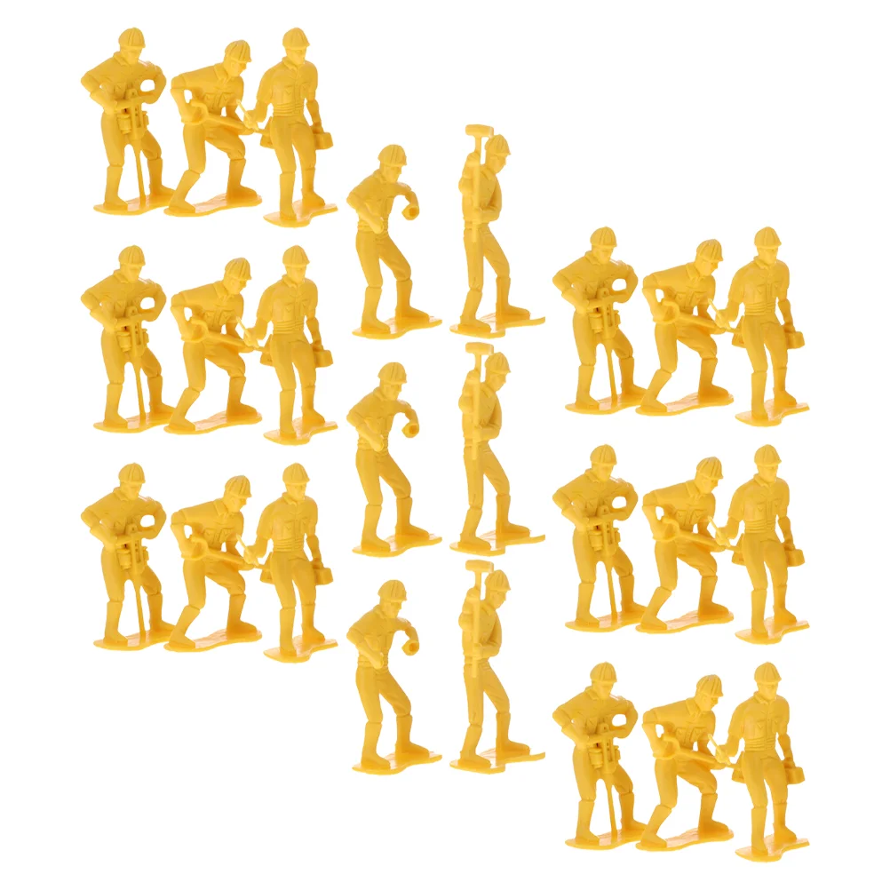 54 Pcs Toy Simulator Engineering Workers Figures Mini Models Standing Tiny People with Tool Child