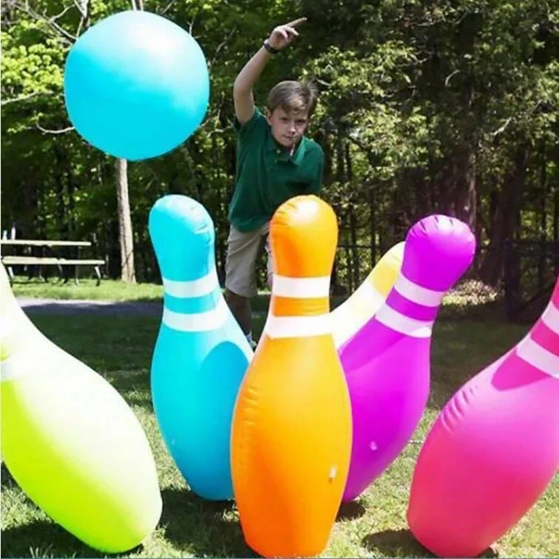 

Children's Inflatable Bowling Sports Toy Set - Colorful Outdoor Bowling Game Toy Fun Family Interactive Game Toy Set for Kids