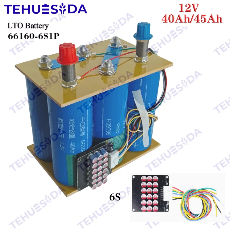 

12V 40Ah/45Ah Yinlong 66160-6S1P Lithium Titanate LTO Battery Pack for 12v Power Supply RV Speaker Car Starter Solar
