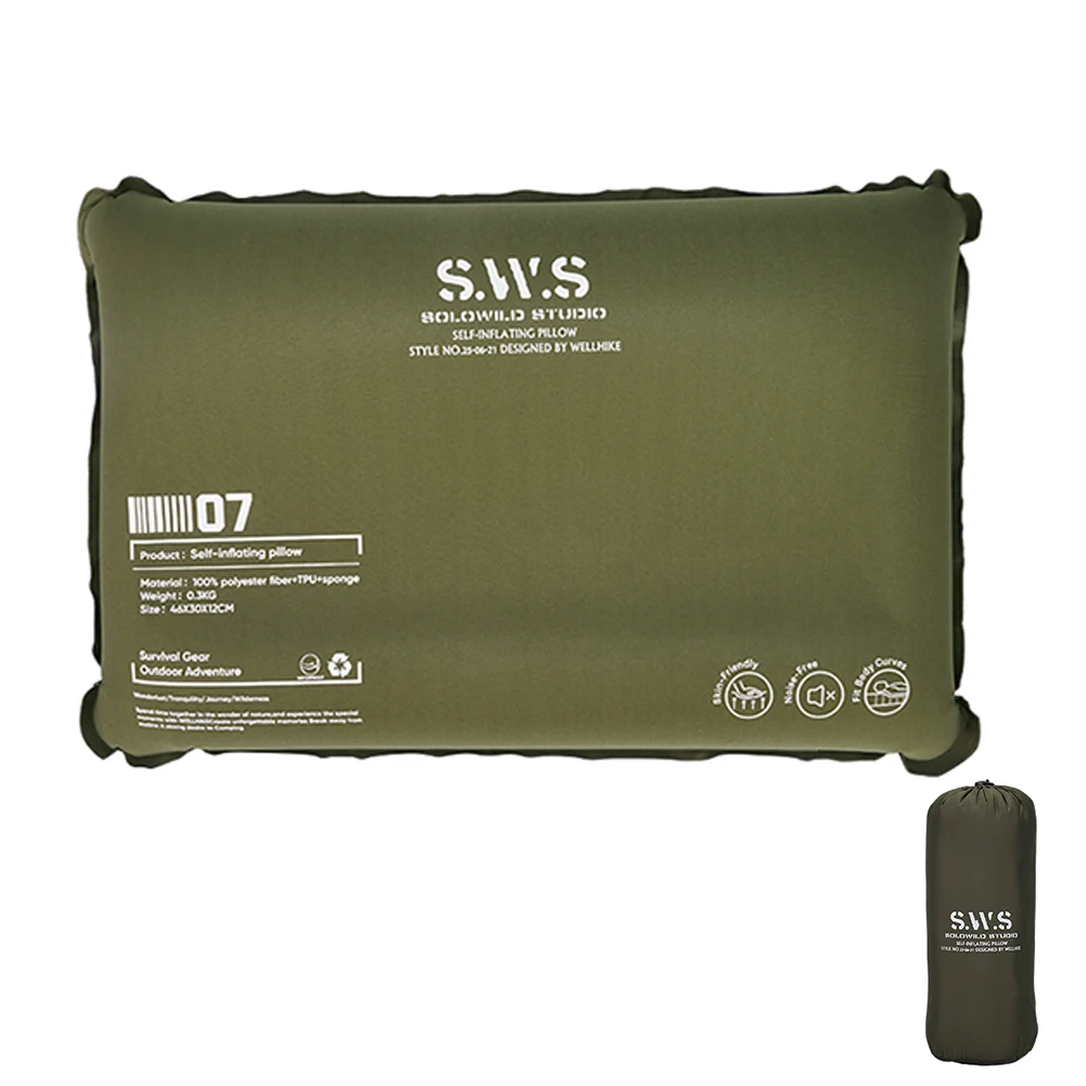 

Эргономичная надувная подушка для кемпинга, складная, для поддержки шеи и поясницы, для сна в походах и на природе