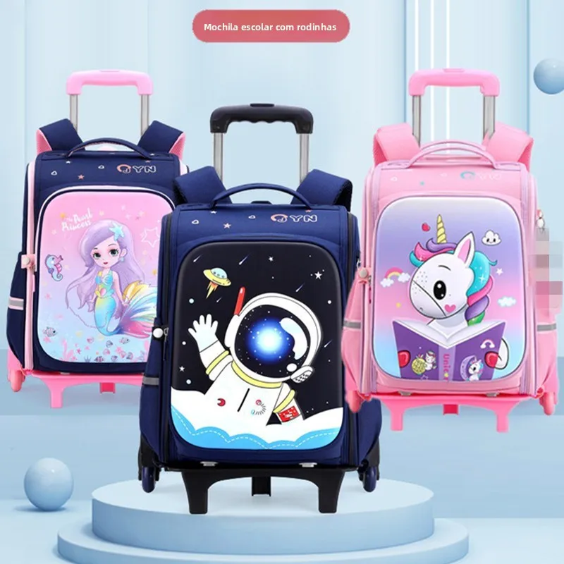 new-cute-cartoon-student-backpack-with-pull-rod-and-stair-climbing-wheels-for-primary-school-children-suitable-for-boys-and-g