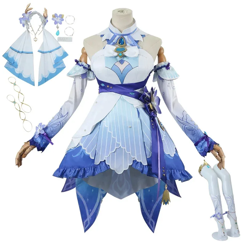 

Genshin Impact Nilou Косплей Костюм Карнавальная форма Парик Аниме Костюмы на Хэллоуин Женские наряды с игровым персонажемx; 8 дюймов,