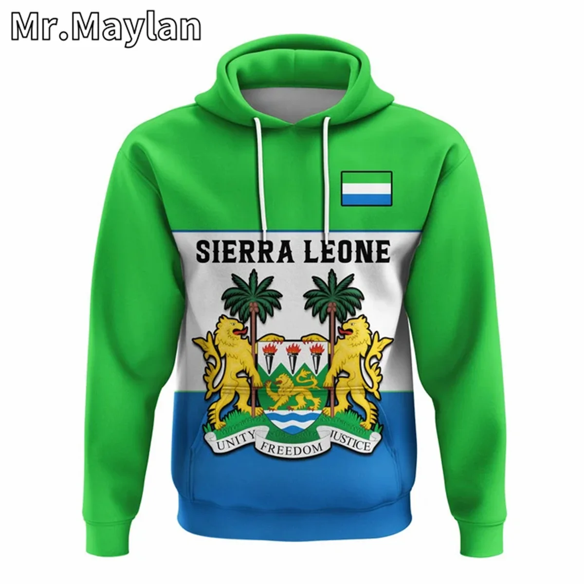 AFRICAN HOODIE Country SIERRA LEONE Flag 3D Unisex Hoodies Men/Women Streetwear Zip Pullover Casual Jacket Tracksuits YH-622