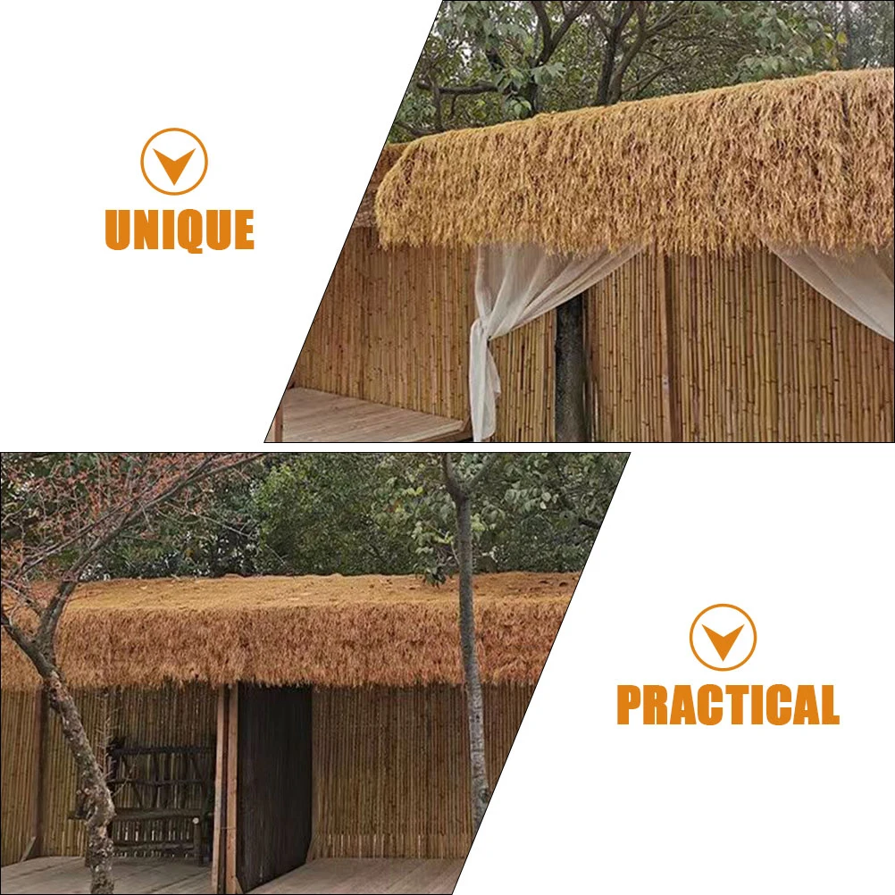 

2pcs Artificial Thatch Roofing Decoration 1x0.5m Straw Yellow for Garden Patio Balcony Restaurant Landscaping DIY Cover