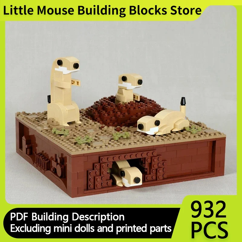 Small Kinetic Sculpture Model MOC Building Bricks Prairie Dogs Modular Technology Gifts Holiday Assemble Children Toys Suit