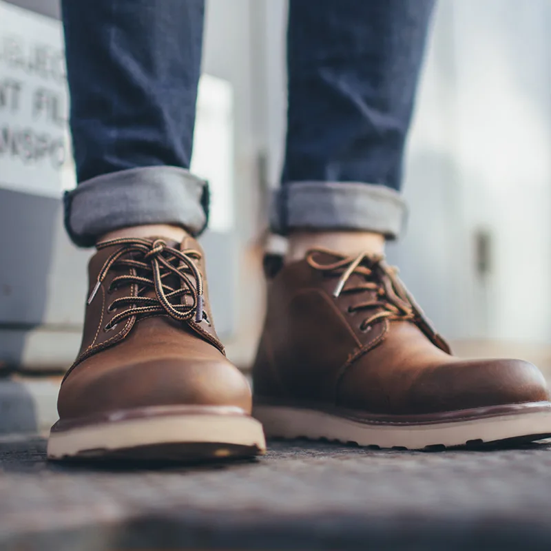 Maden-Botas cortas de estilo británico para hombre, zapatos de media caña con cabeza grande, ropa de trabajo Retro Para el desierto, calzado 44,