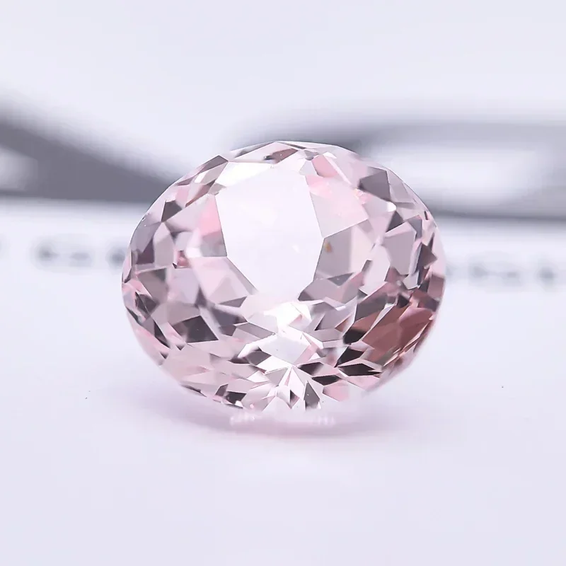 

Lab Grown Sapphire Round Shape Morgan Pink Color Charms Gemstone DIY Ring Necklace Earrings Materials Certificate