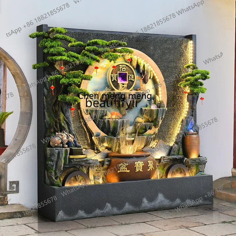 G153 Water curtain wall fountain landscape flowing water ornament circulating water office decoration housewarming opening gift