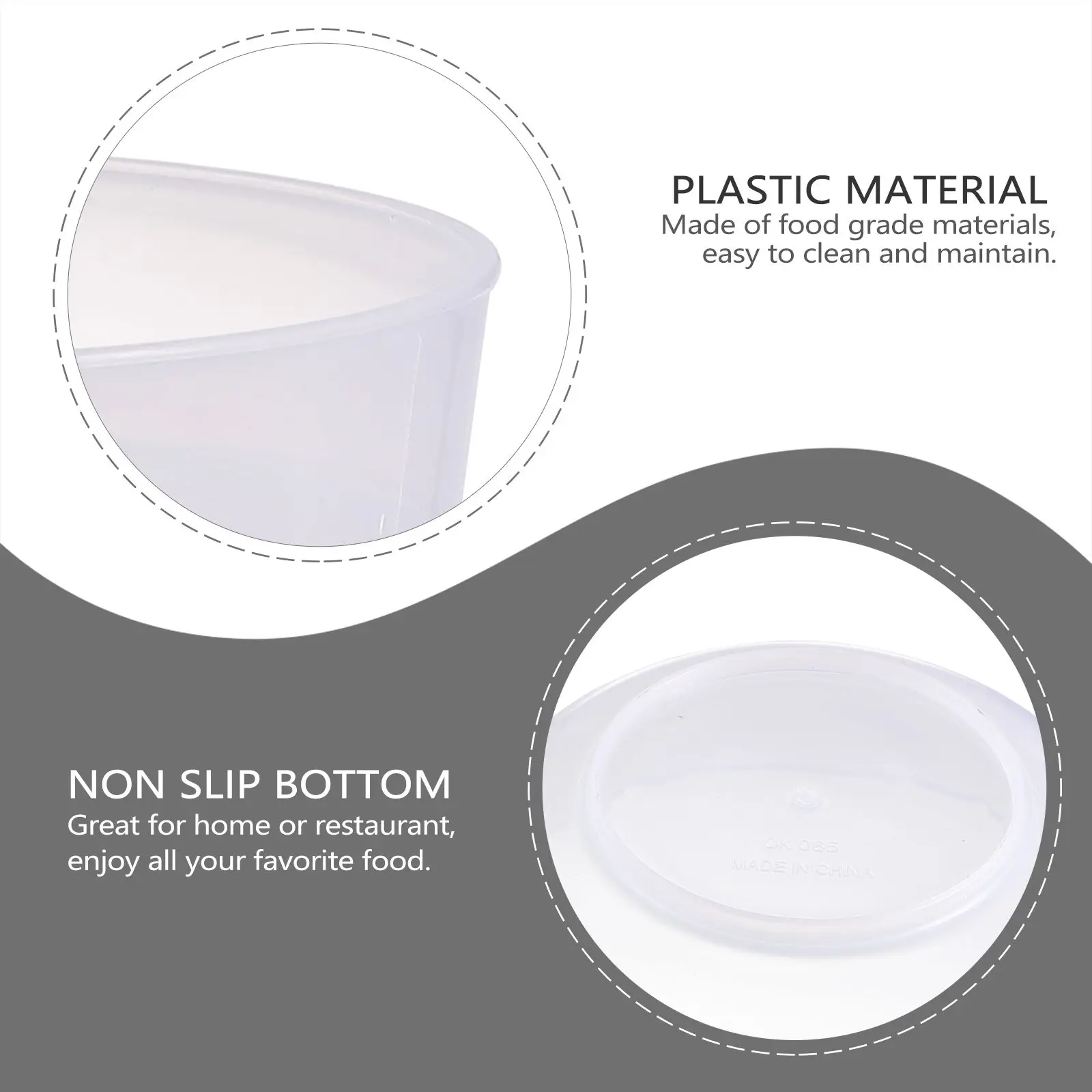 

3pcs Plastic Fast Noodle Compact Food Serving Bowl Kitchen Bowl For Soup Noodles Rice Dessert Home Restaurant Use Easy