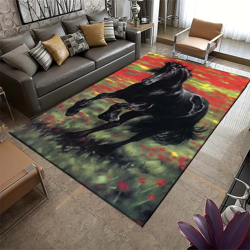 Horses 3d HD Print Carpet for Living Room Large Carpet Rug for Bedroom Children Play Room Decor  BATHROOM Mat Picnic Camp Mat