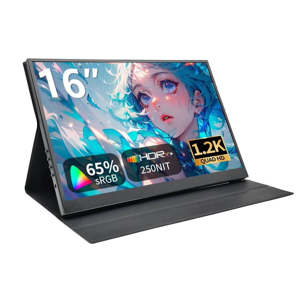 MAFNKOU 16 Inch Portable Monitor 1920 x 1200P External Display Second Gaming Monitor For Switch NS2 PS5 XBOX PC