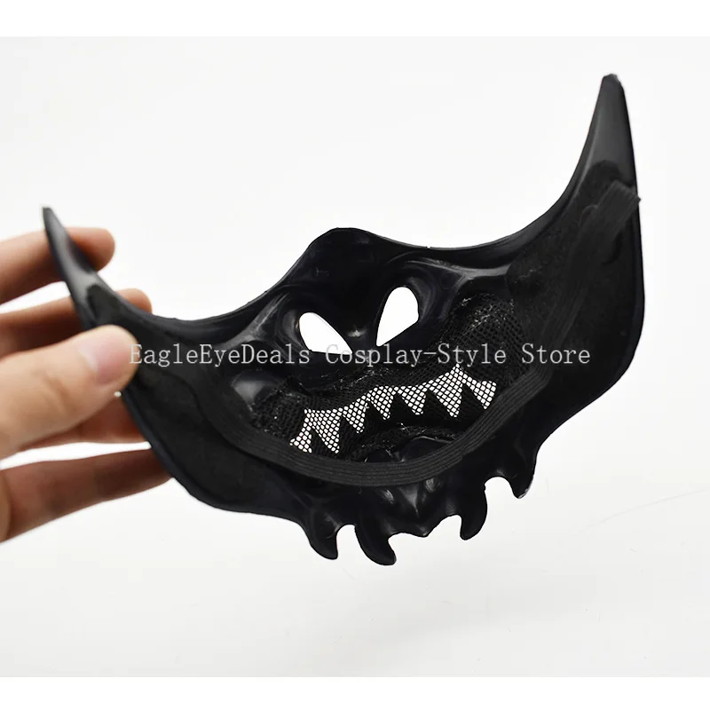 Red Oni Fanged Demone Samurai giapponese Fantasma Diavolo Maschera Cosply Accessori per costumi Halloween Fanged Gioco di ruolo Horror