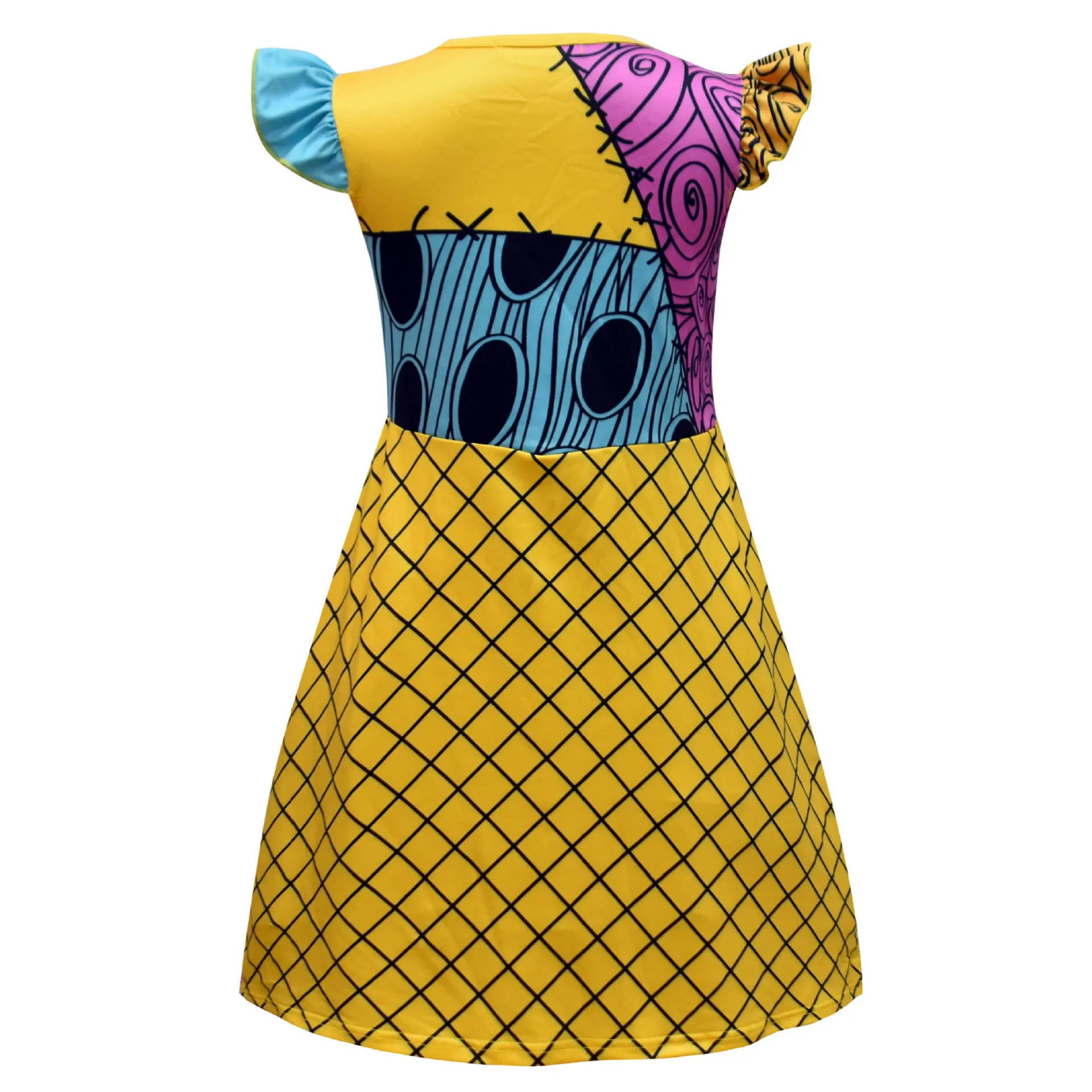This is Halloween Sally Cosplay Costume for Girl The Nightmare Before Xmas Role Play Dress up Toddler Classic Sally&Jack Frocks