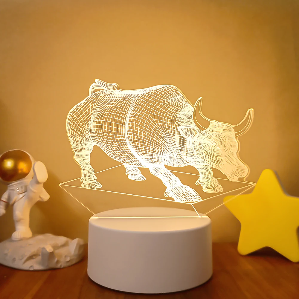 3D Acrylic USB Led Night Light Animal Series Figure Nightlight for Kid Child Bedroom Sleep Light Gift for Home Decor Table Lamp