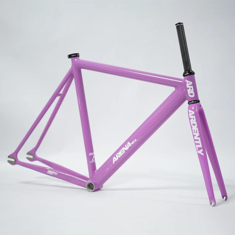 Ardently Arena Pista Frameset 700C Aluminiowa rama o stałej przekładni Widelec węglowy Fixie Bike 53/55/58CM Części rowerowe jednobiegowe