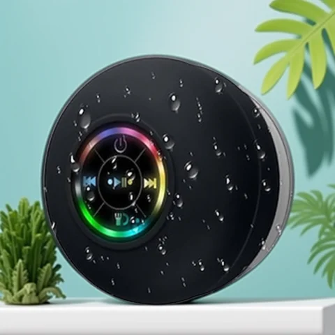 Portable Wireless Bluetooth Speaker LED IPX4 Waterproof Loudspeaker Outdoor Bathroom Large Suction Cup Mini Stereo Sound Box