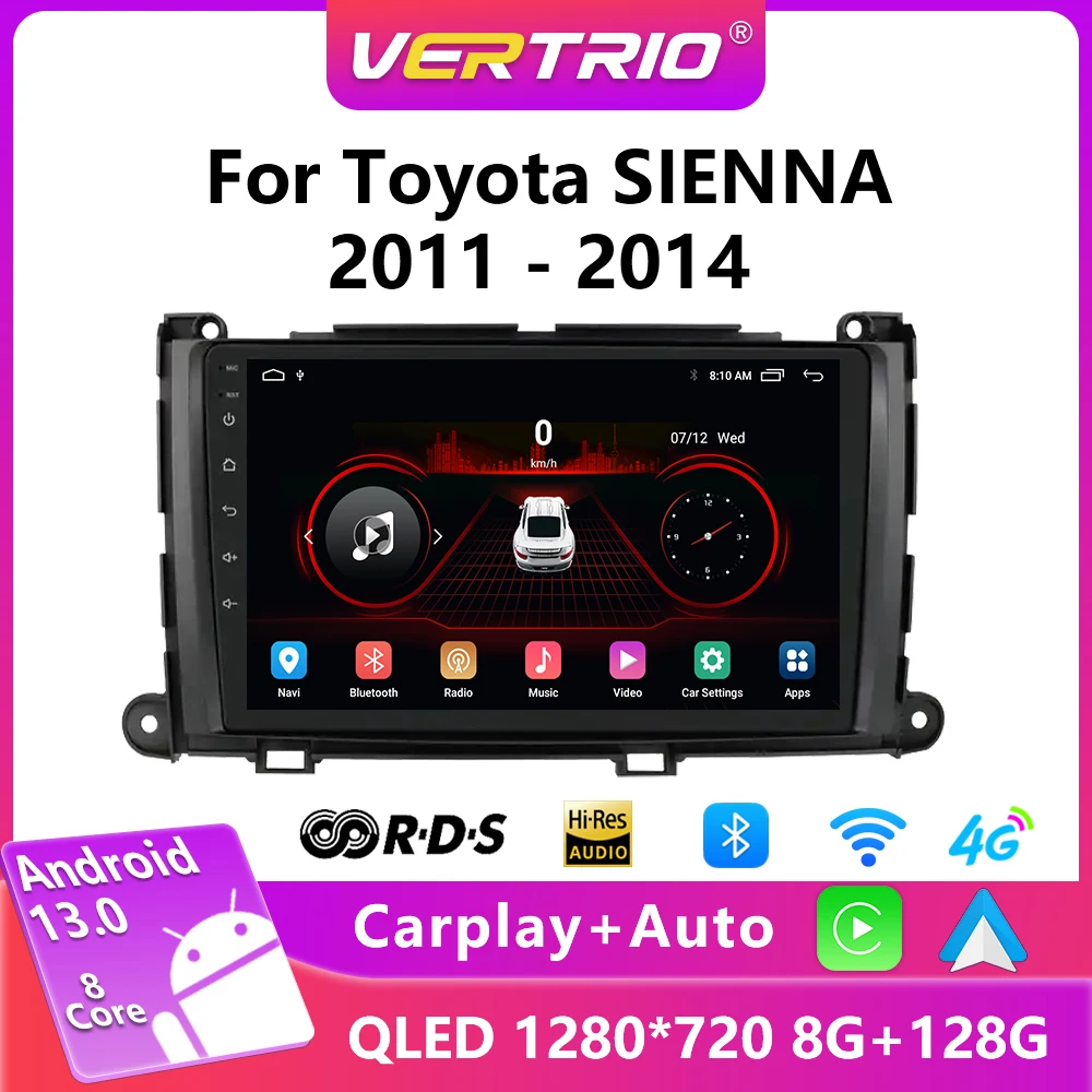 

Android 13 Auto For Toyota Sienna 2009 2010 2011 2012 2013 2014 Car Radio GPS Multimeidia Player Stereo 2 Din Head Unit Carplay