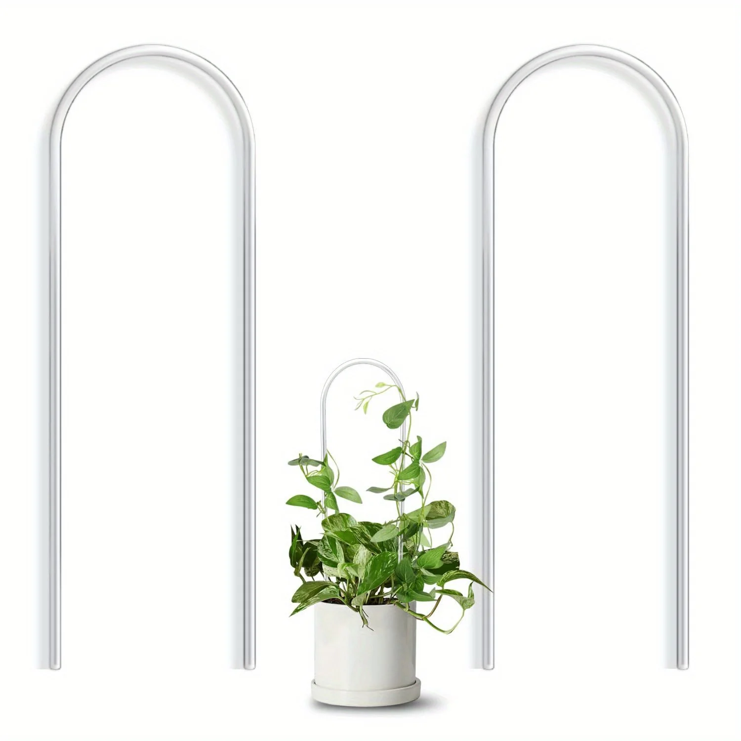 U-shaped acrylic plant climbing frame, transparent and durable, suitable for indoor vine and flower pot support