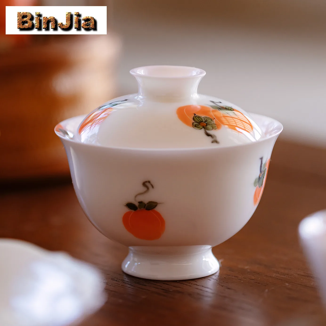 

120 мл ручная роспись хурмы Ruyi Gaiwan ретро чайная варенья чайная чаша с крышкой комплект для приготовления чая крышка чаша чайные предметы коллекция подарок