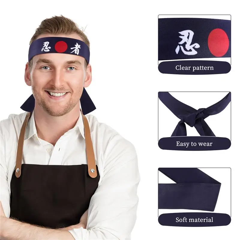 1pc Cooking Skin-friendly Cotton Kitchen Japanese Headband Karate Headband Ninja Headbands Sports Headband