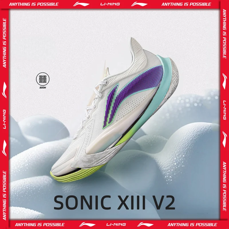 Li-Ning Men's SONIC XIII V2 Professional Basketball Shoes BOOM Cushion Lightweight Rebound LiNing Competition Sneakers ABAV075