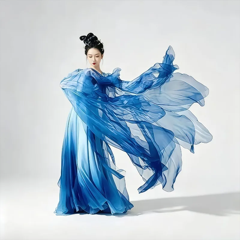 Classical dance female elegant gradual change gauze practice Chinese dance performance clothes