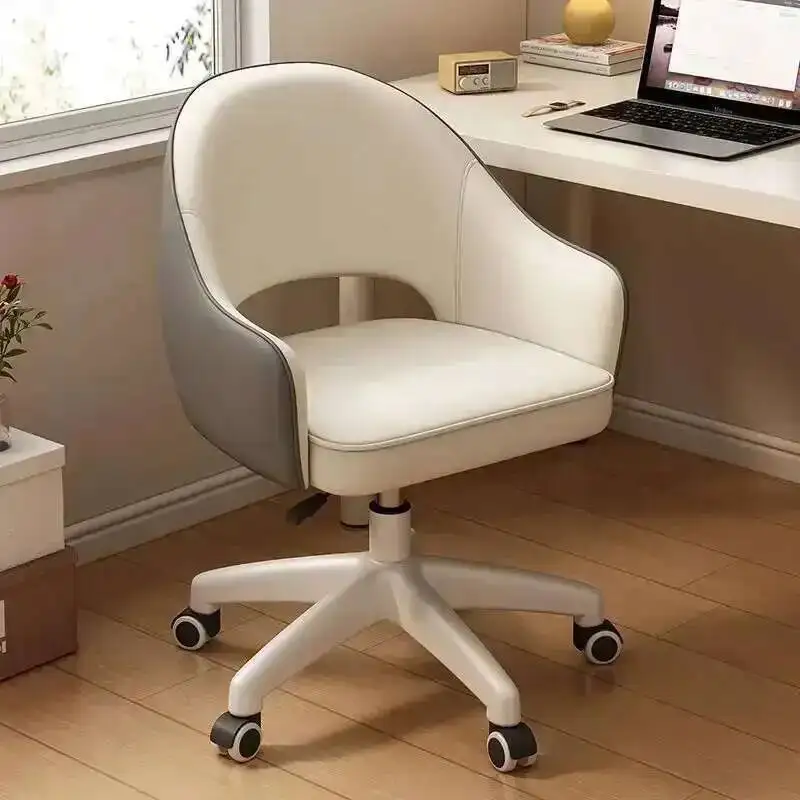 Chaise d'ordinateur pivotante, pour la maison, sédentaire, confortable, pour chambre de filles, maquillage, dortoir, étudiant, bureau d'étude, tabouret arrière