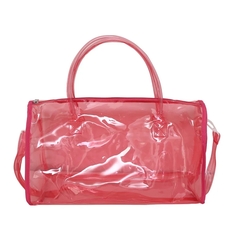 Bolso transparente de Color caramelo, bolso de viaje portátil impermeable de gran capacidad, bolso de hombro informal para hombre y mujer