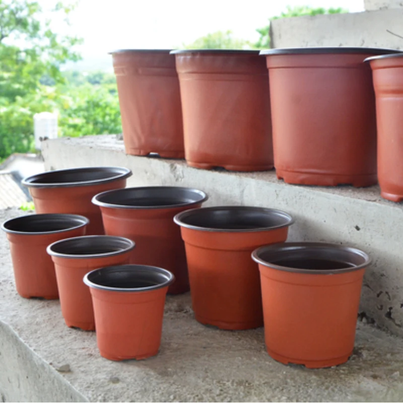 20pcs Simple Thickened Dual Color Environmentally Friendly Home Planting Garden Transplanting Soft Plastic Pot