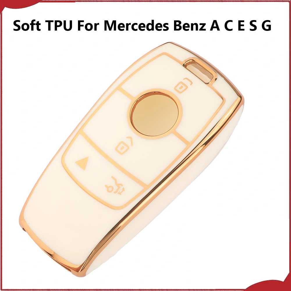 Jingyuqin New Soft TPU Remote Car Key Case 4 Buttons For Mercedes Benz A C E S G Class GLC CLE W177 W205 W213 W222 X167 E300