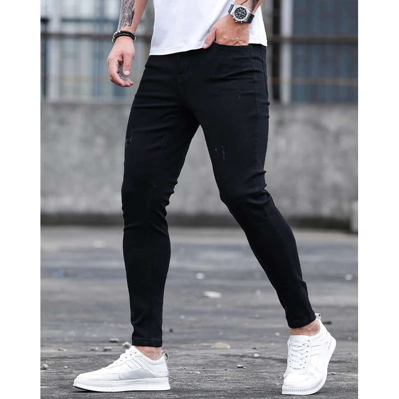 Alta Qualidade dos homens Stretch Skinny Jeans 2023 Preto Clássico Denim Calças Moda Streetwear Calças Roupas Masculinas Jeans Para Homens