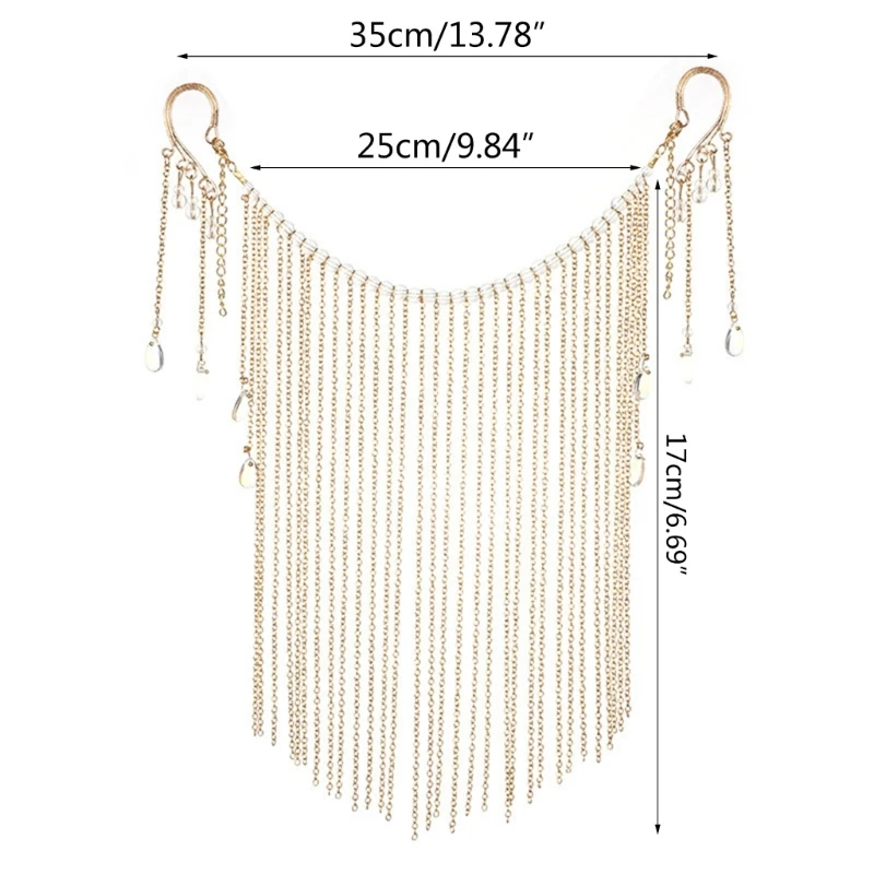 652f Hanfu Chain Prop Antique Tassel Cover Hair Hairs Предоставляет древние украшения для лица