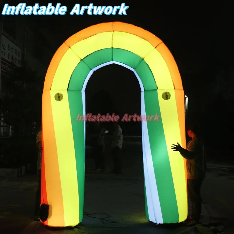 Custom Built House Party Theme Big Inflatable Rainbow Archway for Events Decor Toys