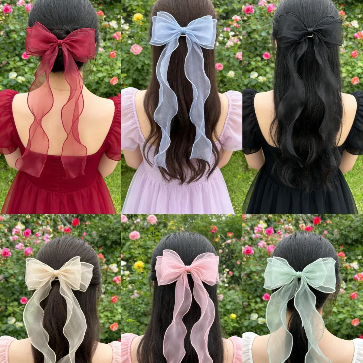

Pink Purple Chiffon Bow Hair Clip Women Large Bowknot Stain Hairpin Barrettes Girls Ponytail Clip Hair Accessories Headwear Gift