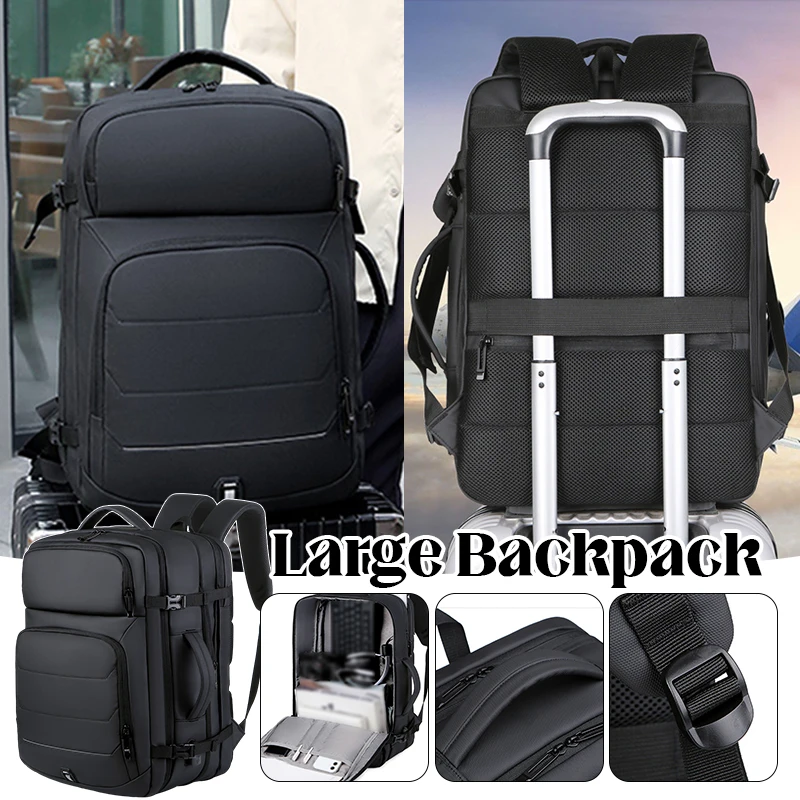 BANGE Travel Backpack Men Business Backpack School Expandable USB Bag Large Capacity 17.3 Laptop Waterproof Fashion Backpack