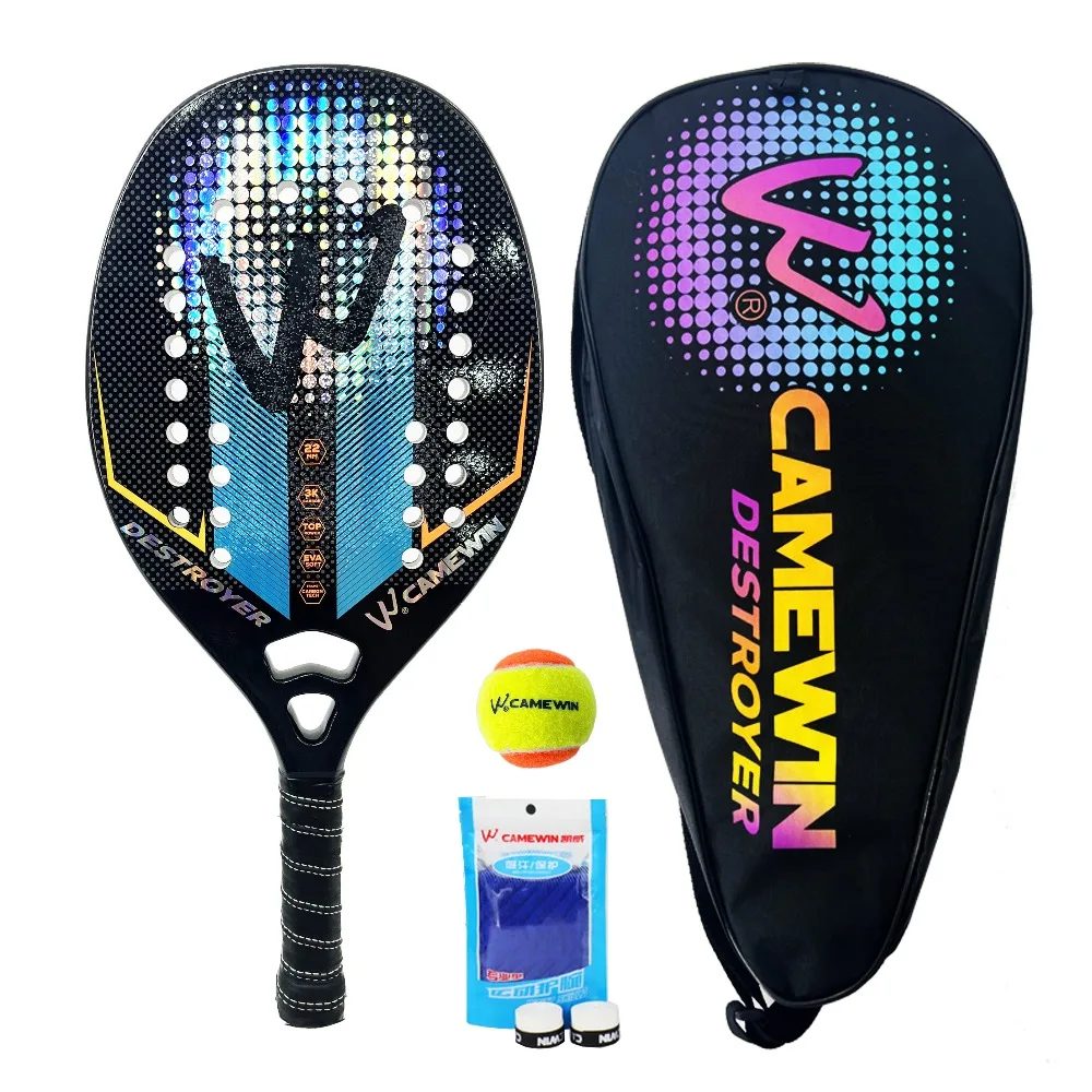 

Beach Tennis Racket Full Carbon Fiber Frame Feminino Masculina Kit Rude Surface Treatment Beginner