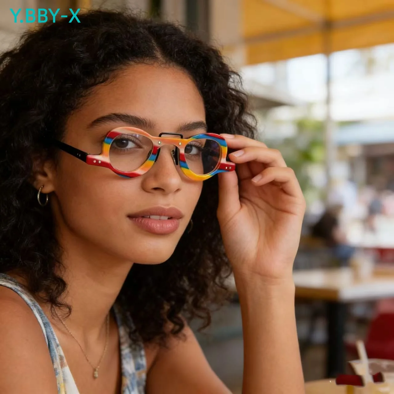 

Y.BBY-X Glasses Frame Luxury New Fashion Trend Solid Thick Acetate Frame Glasses Women Men High Quality Eyeglasses