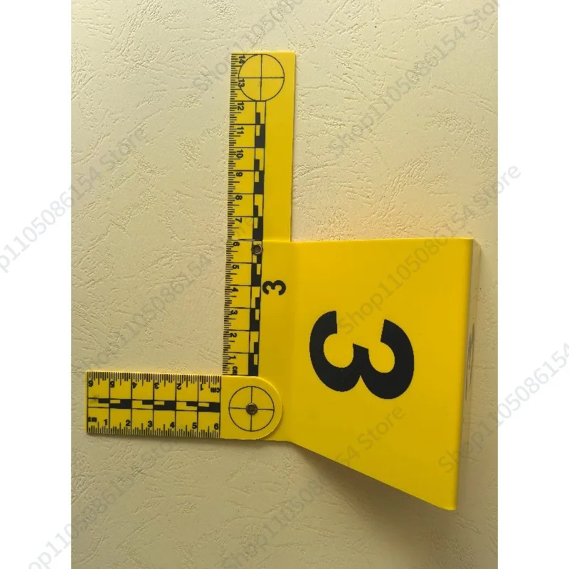 Plastic physical evidence number yellow sign on-site photo physical evidence sign