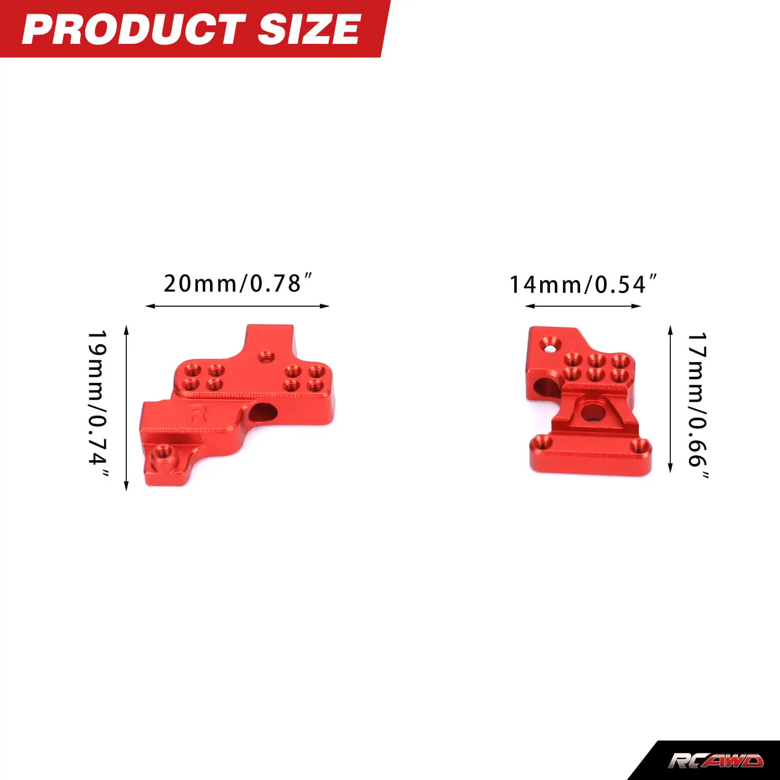 RCAWD Alloy front and rear shock tower / shock mount for  Axial 1/24 SCX24 crawlers upgrades parts  AXI90081 AXI00001 AXI00002